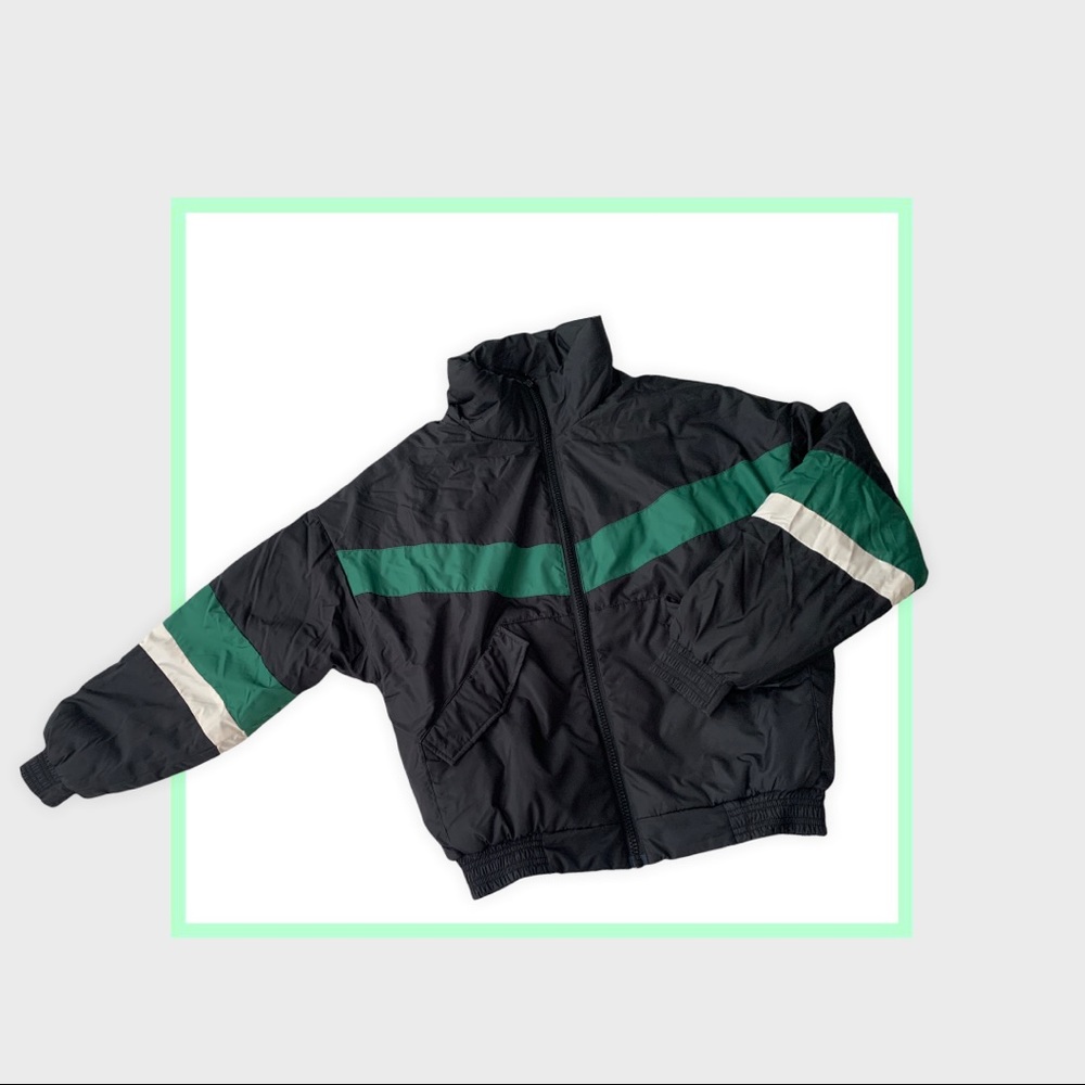 Urban outfitters black puffy bomber jacket